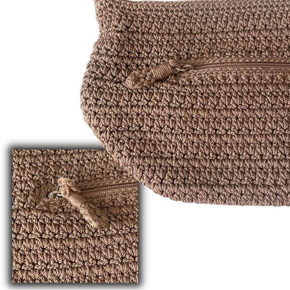 The Sak Woven Nutmeg Brown Zipper Top Small Handbag - Picture 15 of 16